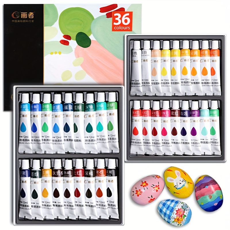 Zestaw farb gwaszowych 36 kolo – Gouache Paint Set recenzja i cena